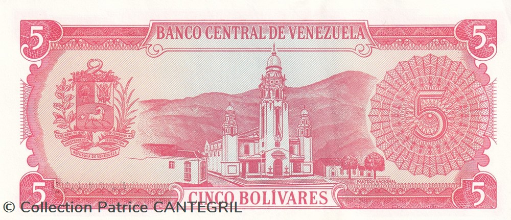 1989 Pick 70a 5 Bolívares Banco Central de Venezuela Unc billets amerique du sud 1989 pick 70a 5 bolivares banco central de venezuela unc