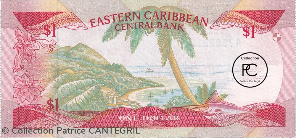 1988 Pick 21b Dominica - "D" Suffix 1 EC$ - Dollar des Caraïbes orientales Unc billets amerique centrale et 1988 pick 21b dominica d suffix 1 ec dollar des caraibes orientales unc