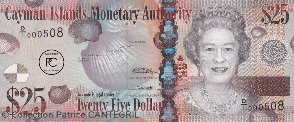 2010 Pic41a 25 $ - Dollar des Îles Caïmans Unc billets amerique centrale et caraibes 2010 pic41a 25 dollar des iles caimans unc