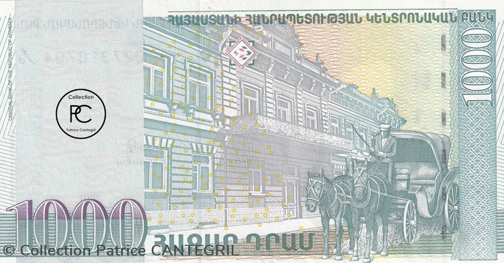 2001 Pick50b 1 000 դր. - Dram arménien Unc billets asie 2001 pick50b 1 000 dram armenien unc