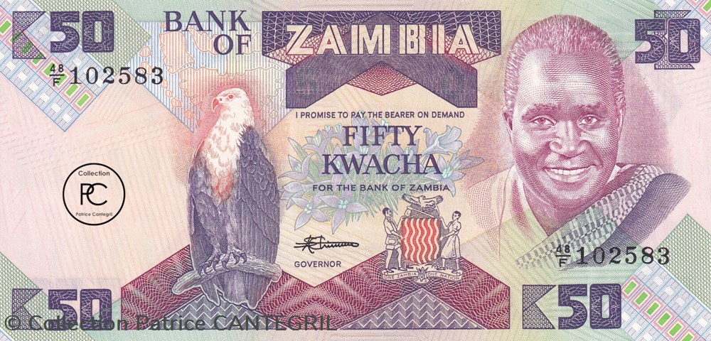 1986 Pick28a 50 ZK - Kwacha zambien Unc billets afrique 1986 pick28a 50 zk kwacha zambien unc