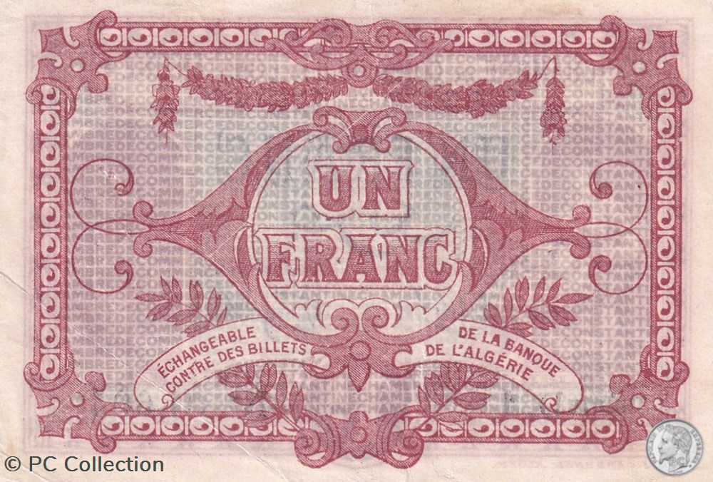 billets afrique algerie 140 24 13 4 1920 constantine 1 franc cdc series d1