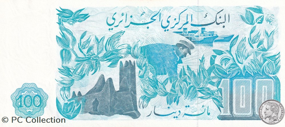 1981 Pick131a.4 74685 100 د.ج - Dinar algérien Unc (1) billets afrique 1981 pick131a 4 74685 100 dinar algerien unc 1
