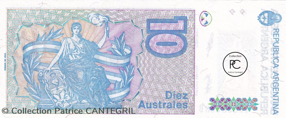 1987 Pick325b 10 ₳ - Austral argentin Unc billets amerique du sud argentine 1987 pick325b 10 austral argentin unc