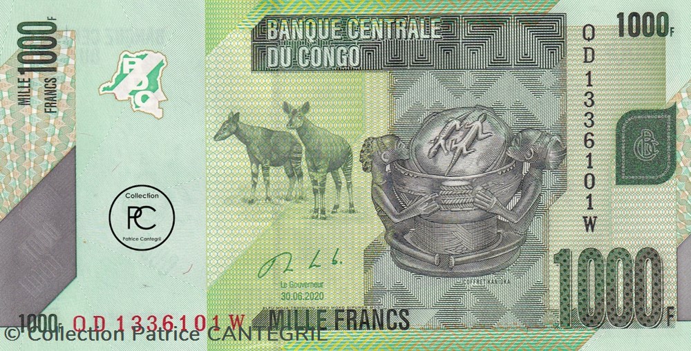 2020 Pick101c 1 000 FC - Franc congolais Unc billets afrique republique du 2020 pick101c 1 000 fc franc congolais unc