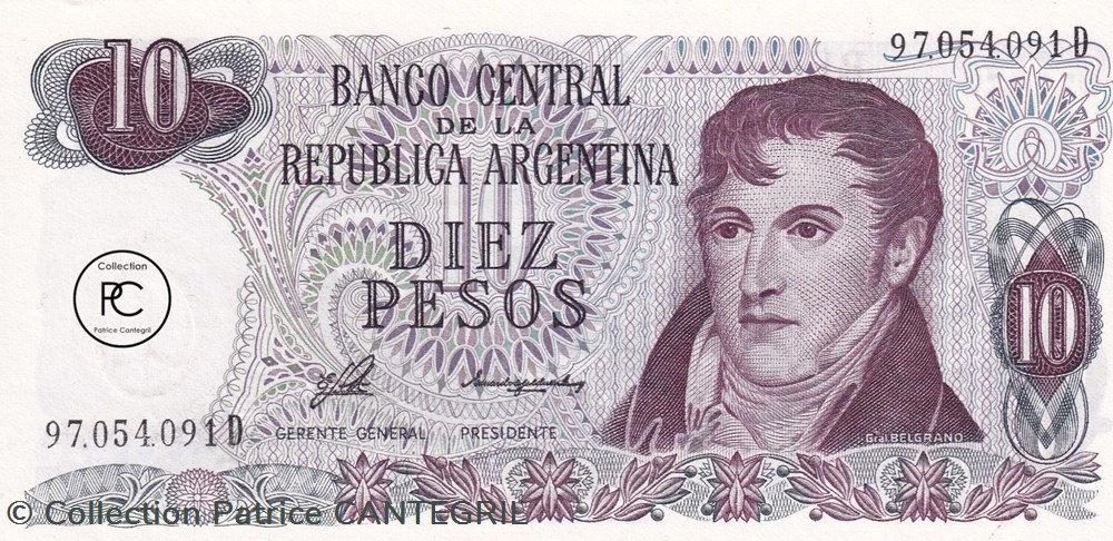 1976 Pick300 10 $L - Peso ley argentin Unc billets amerique du sud argentine 1976 pick300 10 l peso ley argentin unc