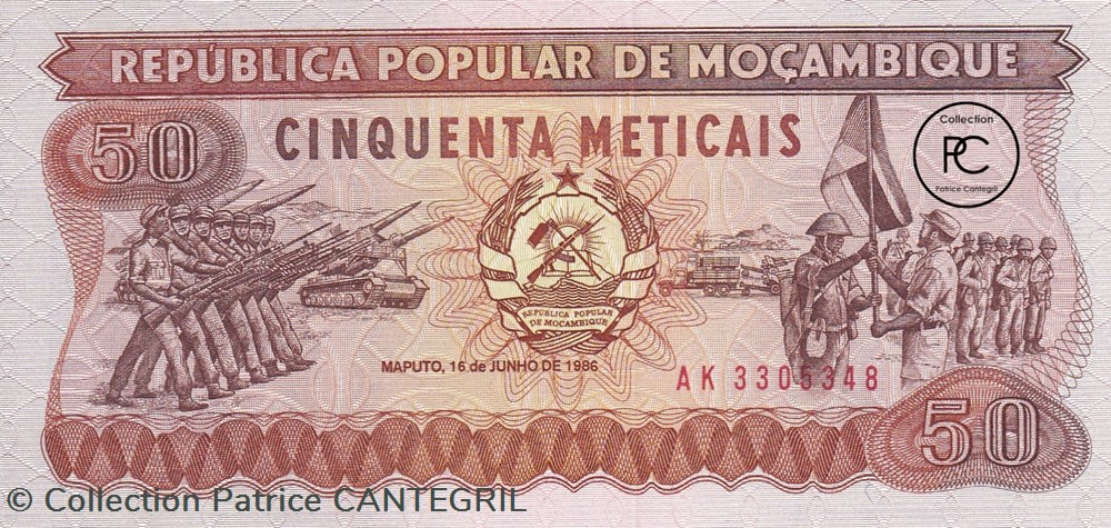 billets afrique mozambique 1986 pick129b 50 mtn metical mozambicain unc
