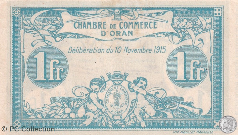 141-8-10/11/1915 Oran 1 Franc Série III Cdc billets afrique algerie 141 8 10 11 1915 oran 1 franc serie iii cdc
