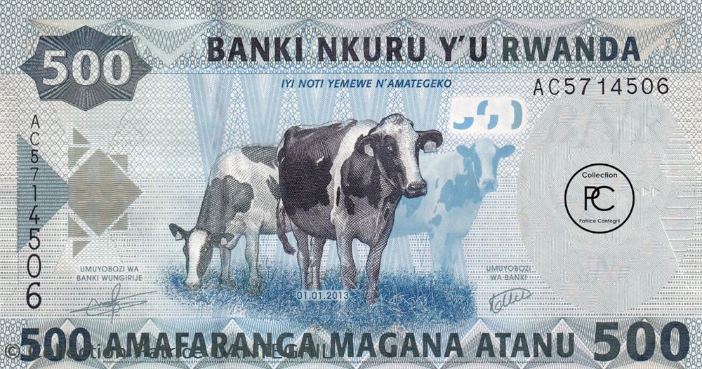 2013 Pick38a 500 RF - Franc rwandais Unc billets afrique 2013 pick38a 500 rf franc rwandais unc