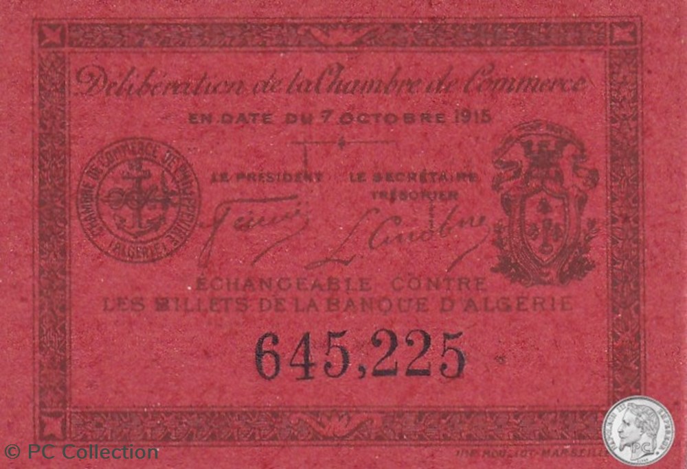 142-12- 7/10/1915 Philippeville 5cts orange billets afrique algerie 142 12 7 10 1915 philippeville 5cts orange