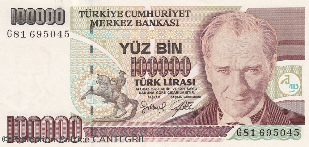 1970 Pick 205 c 100.000 Türk Lirası Unc billets asie turquie 1970 pick 205 c 100 000 turk liras unc