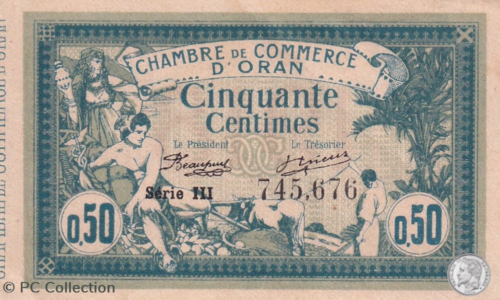 141-19 -10/11/1915 Oran 50 Cts - Série III - Cdc billets afrique algerie 141 19 10 11 1915 oran 50 cts serie iii cdc