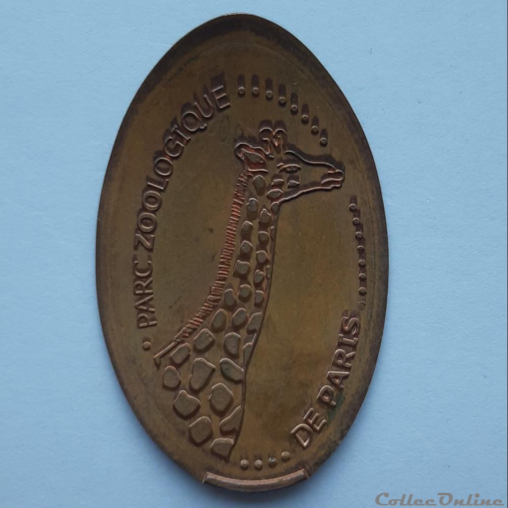 Paris - Parc Zoologique de Paris - Girafe medaille paris parc zoologique de paris girafe