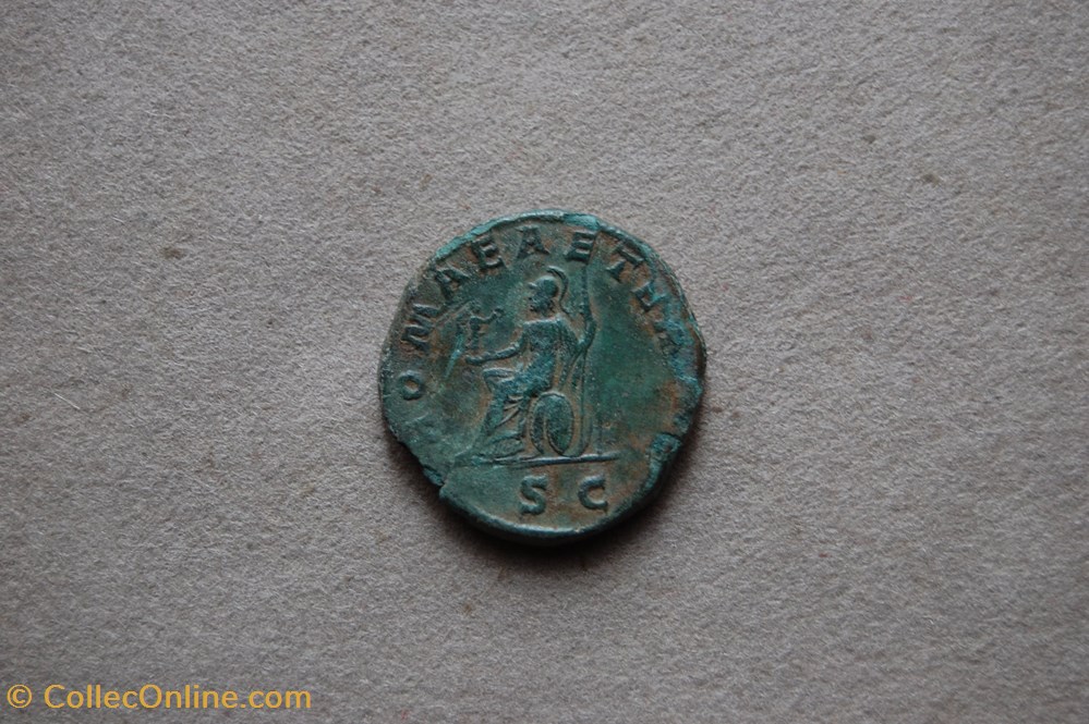 sesterce Gordien Rome casquée assise à droite monnaies antiquite av jc ap romaines republicaines imperiales sesterce gordien rome casquee assise a droite