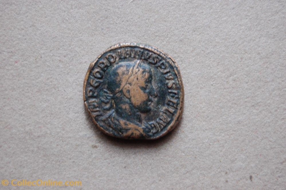 Sesterce Gordien Appolon monnaies antiquite av jc romaines republicaines imperiales sesterce gordien appolon