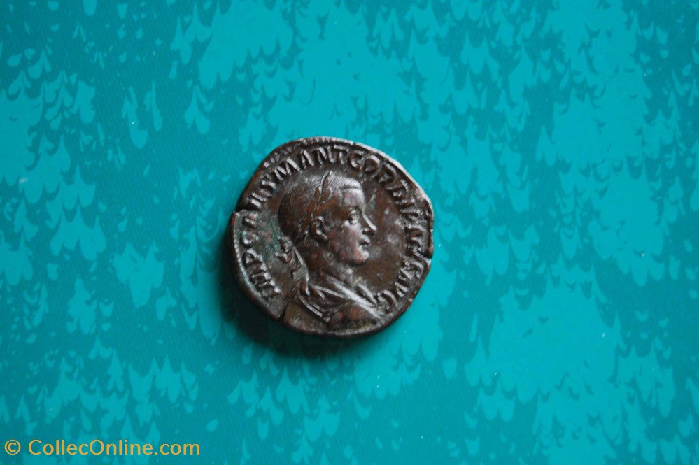 Sesterce Gordien fides militum monnaies antiquite av jc a ap romaines republicaines imperiales sesterce gordien fides militum