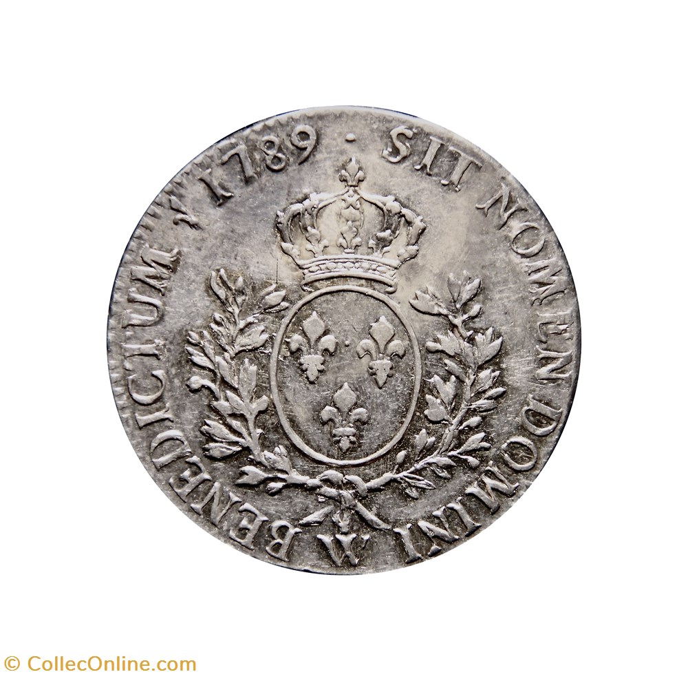 monnaies europe medievale france royales louis xvi 1789 w ecu aux branches olivier