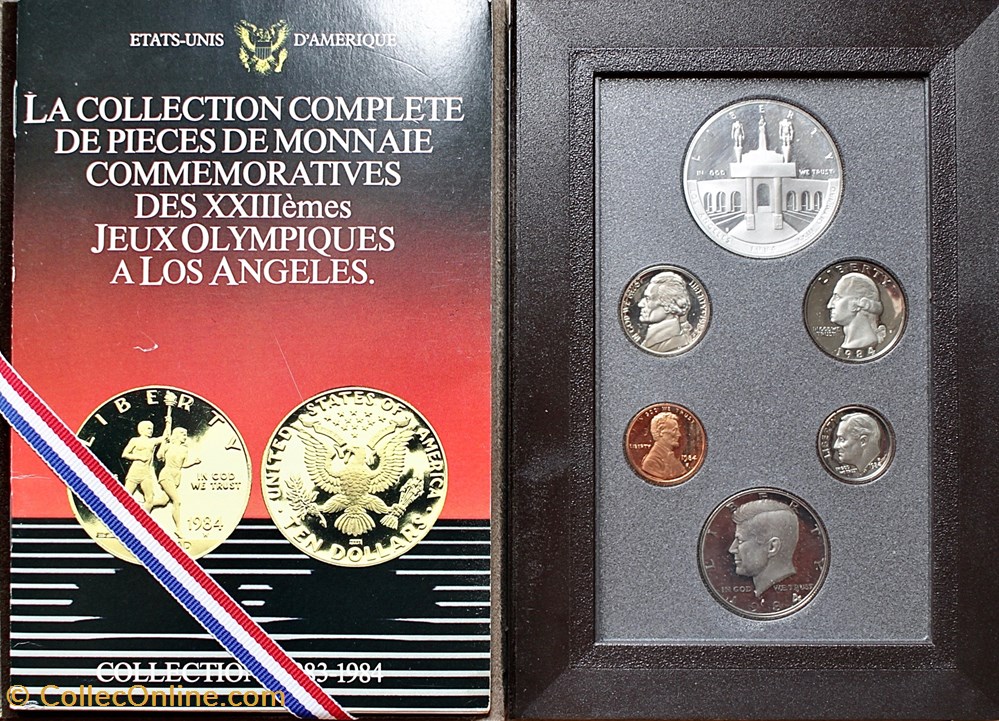 Coffret Commémoratif 1984 - JO de Los Angeles monnaies monde etats unis coffret commemoratif 1984 jo de los angeles
