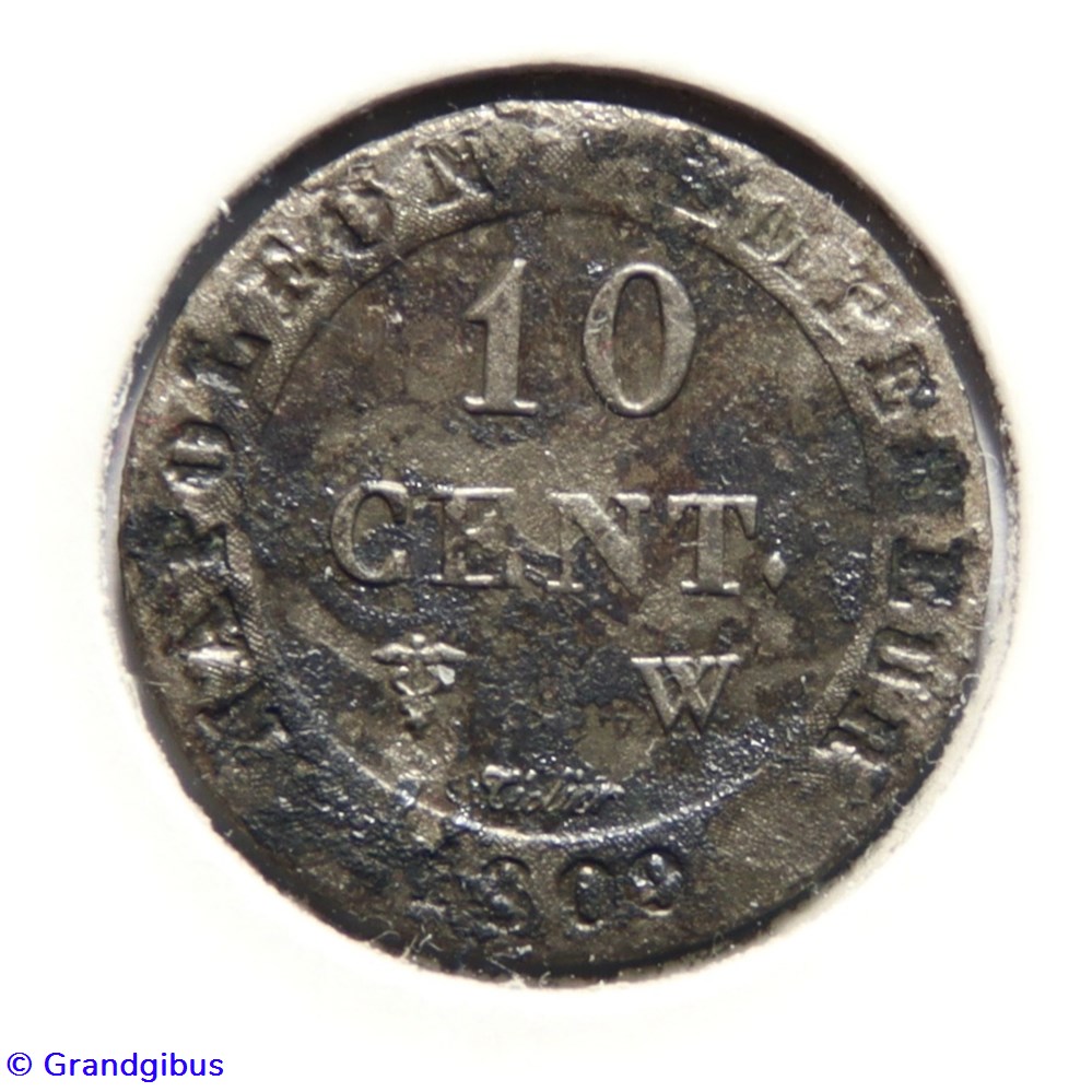 10 cent. à l'N couronnée 1809 𝐖 monnaies monde france 10 cent a n couronnee 1809