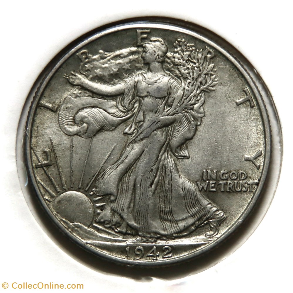 monnaies monde etats unis dollar walking liberty 1942