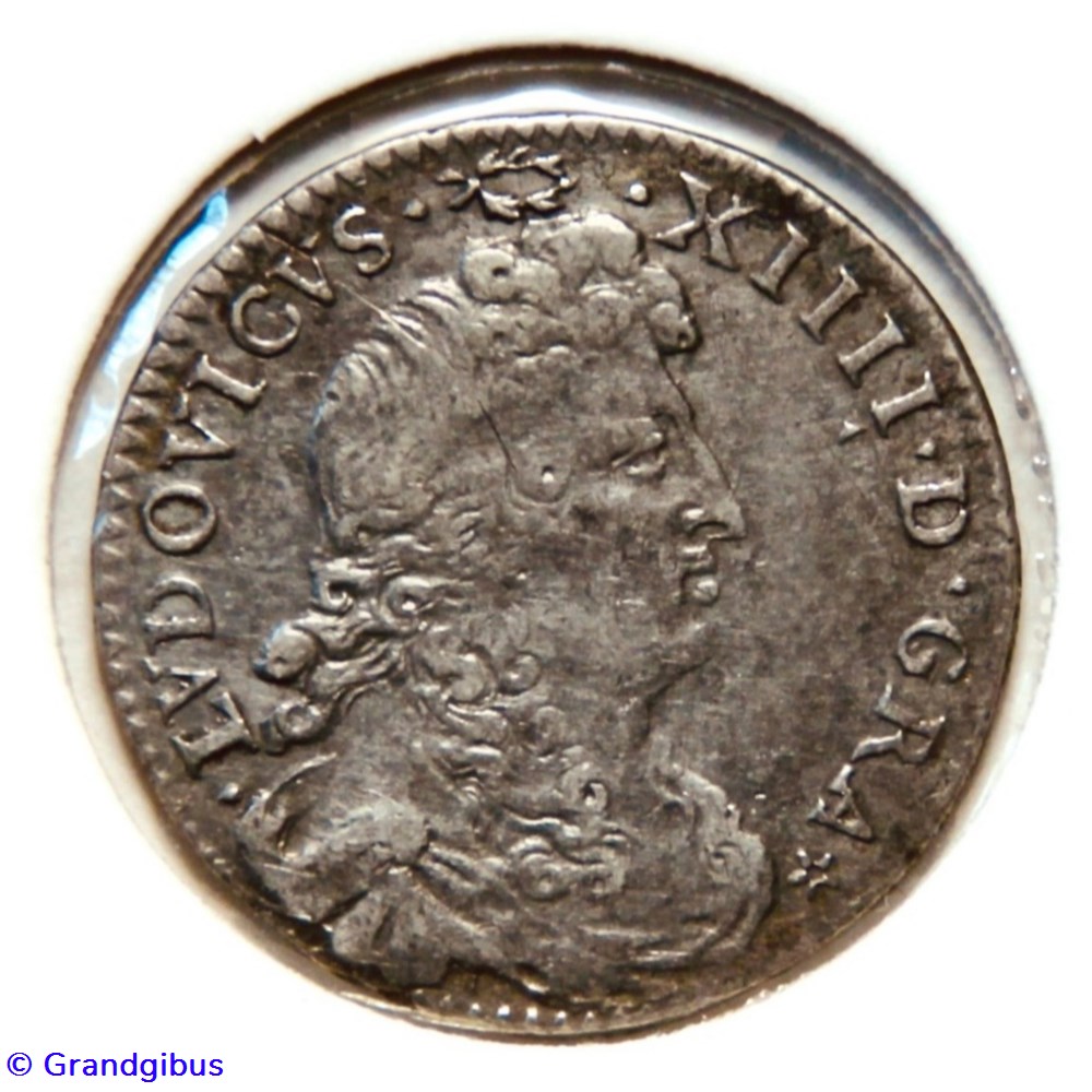 4 Sols "des traitants" 1677A monnaies europe medievale france royales 4 sols des traitants 1677a