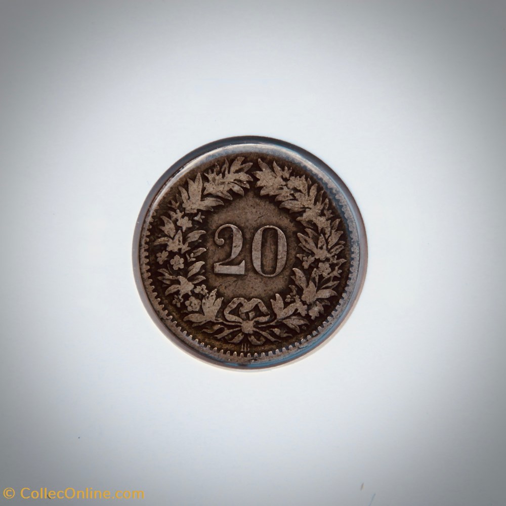 20 Centimes Écusson 1850 BB monnaies monde suisse 20 centimes ecusson 1850 bb