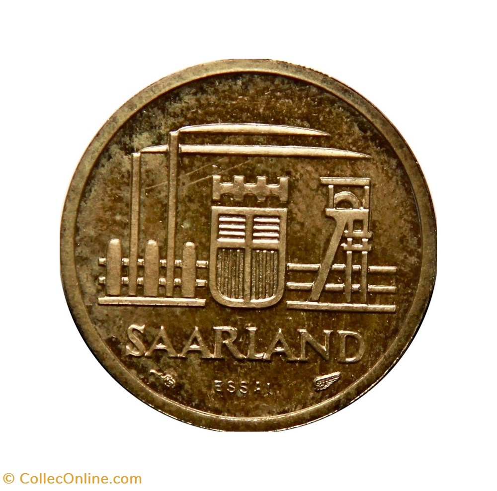 Sarre - 10 Franken 1954 (Essai) 2 monnaies monde territoire du bassin de la sarre 10 franken 1954 essai