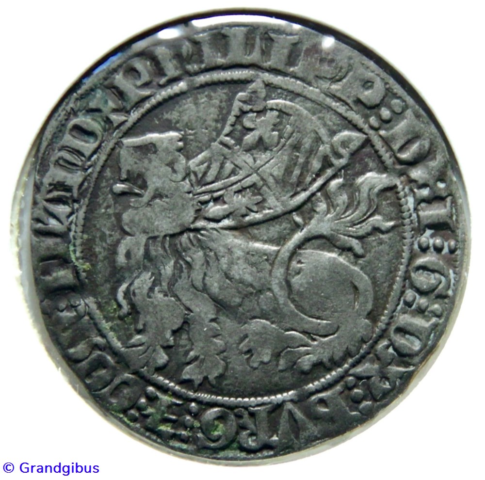 Philippe le Hardi - Plaque ou double gros Botdraeger monnaies europe medievale pays bas bourguignons philippe le hardi plaque ou double gros botdraeger