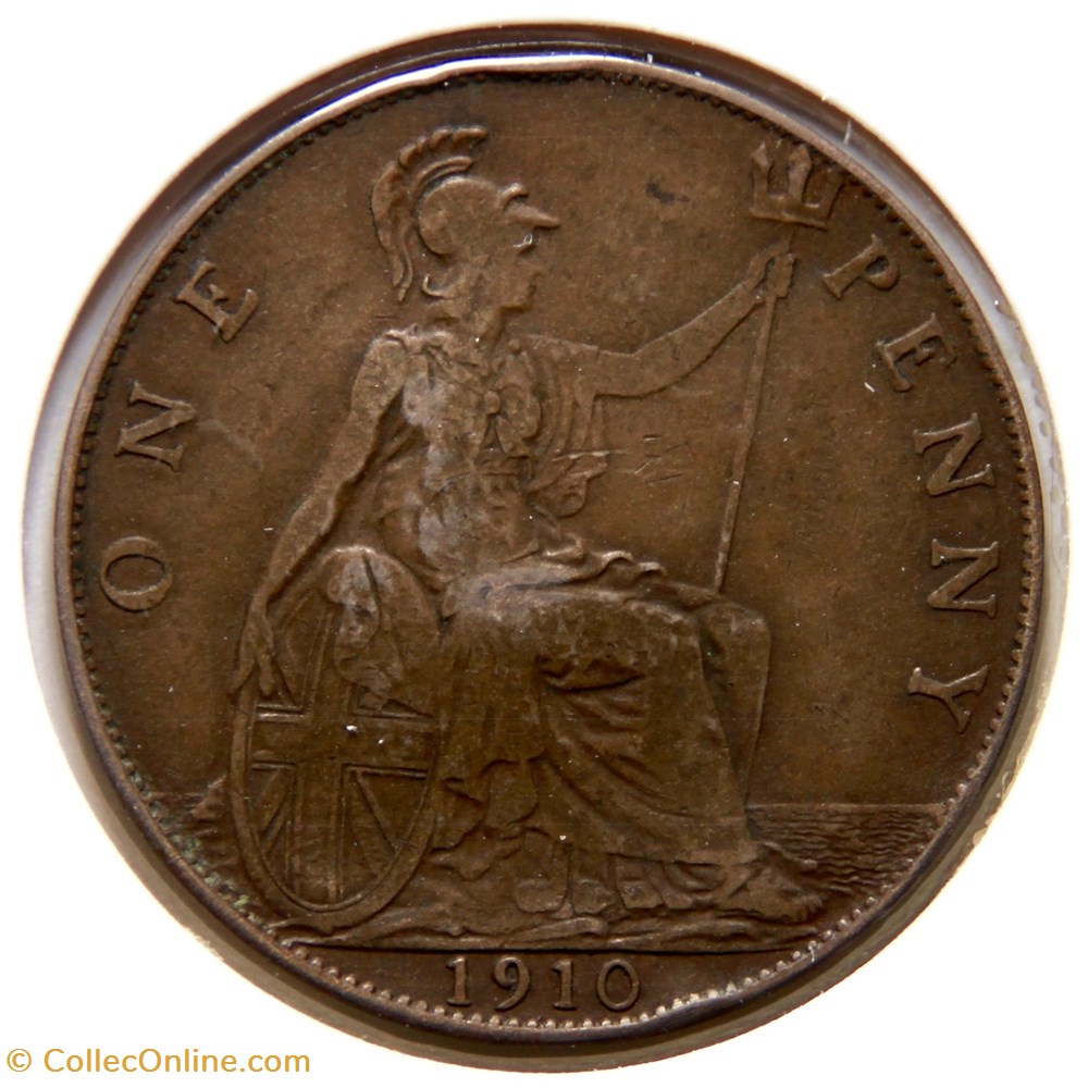 Edouard VII - 1 Penny 1910. monnaies monde royaume uni edouard vii 1 penny 1910