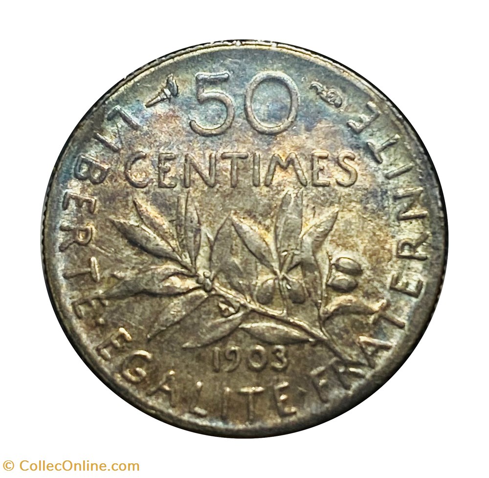 50 centimes 1903, Semeuse monnaies monde france 50 centimes 1903 semeuse