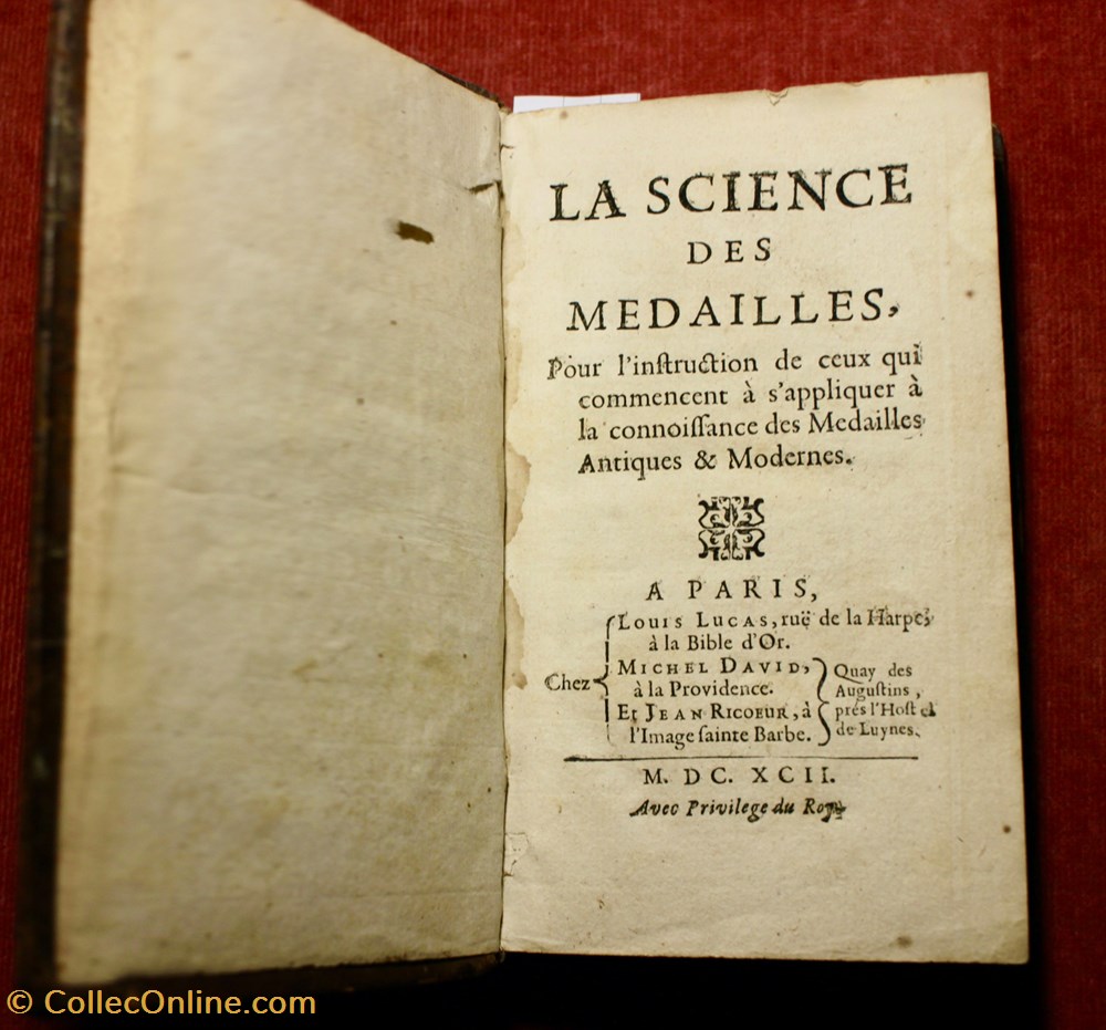 La Science des Médailles (1692). monnaies livres ouvrages la science des medailles 1692