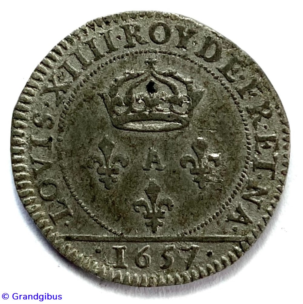 monnaies europe medievale france royales essai uniface de liard 1657a