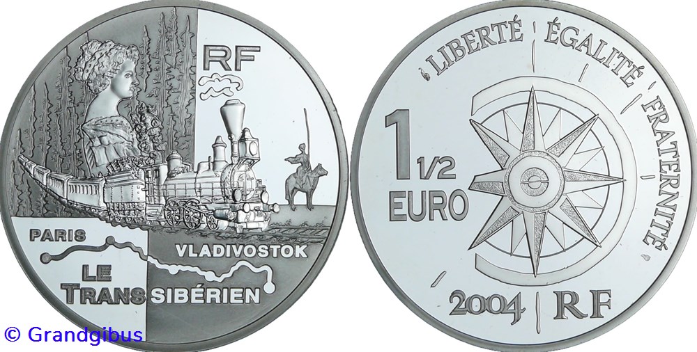 1 € 1/2 Argent 2004 Le Transsibérien monnaies euros france 1 1 2 argent 2004 le transsiberien