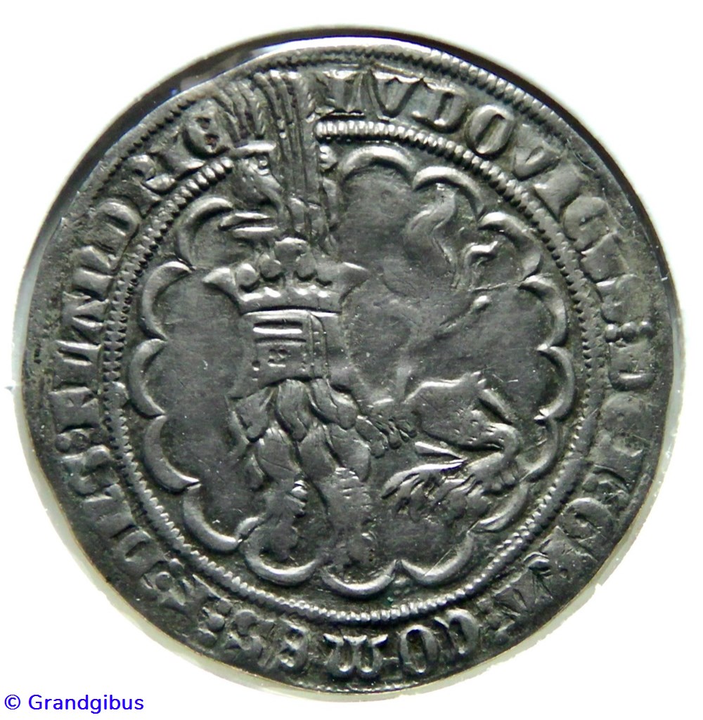 Louis de Male - Double gros ou Botdraeger, Gand monnaies europe medievale pays bas bourguignons louis de male double gros ou botdraeger gand