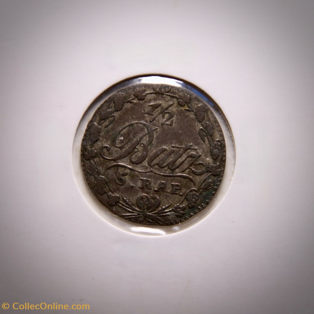 Canton de Vaud - 1/2 Batz / 5 Rappen (1806) monnaies monde suisse canton de vaud 1 2 batz 5 rappen 1806