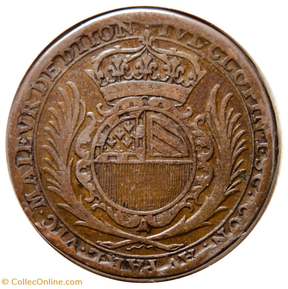 Maire de Dijon, Jules Clopin. 1705, Cuivre. monnaies paranumismatique jetons poids maire de dijon jules clopin 1705 cuivre