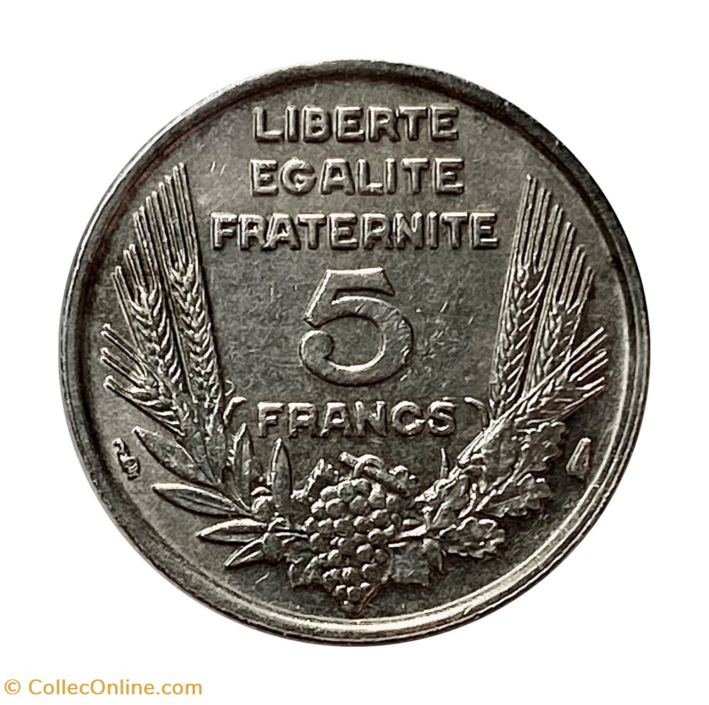 monnaies monde france 5 francs bazor 1933