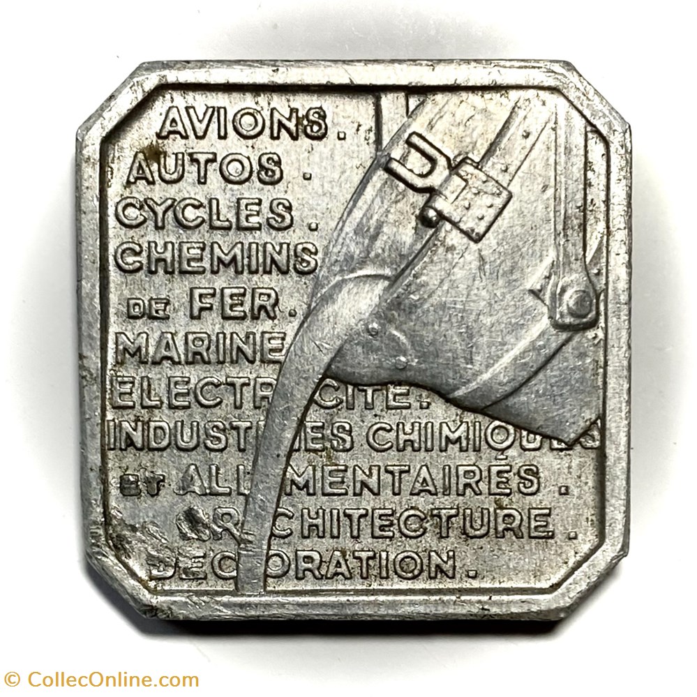 monnaies paranumismatique jetons poids medaille exposition internationale art et technique aluminium