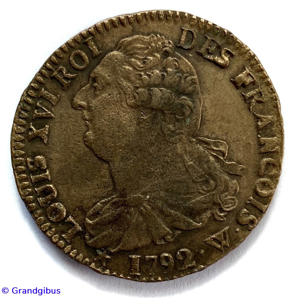 monnaies monde france louis xvi 1792 2 sols au faisceau
