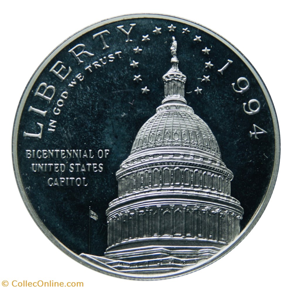 1 Dollar - Capitol, 1994 S (Proof Strike) monnaies monde etats unis 1 dollar capitol 1994 s proof strike