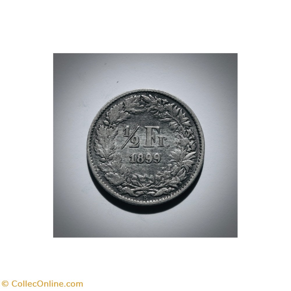 1/2 Franc Helvetia debout 1899 B monnaies monde suisse 1 2 franc helvetia debout 1899 b