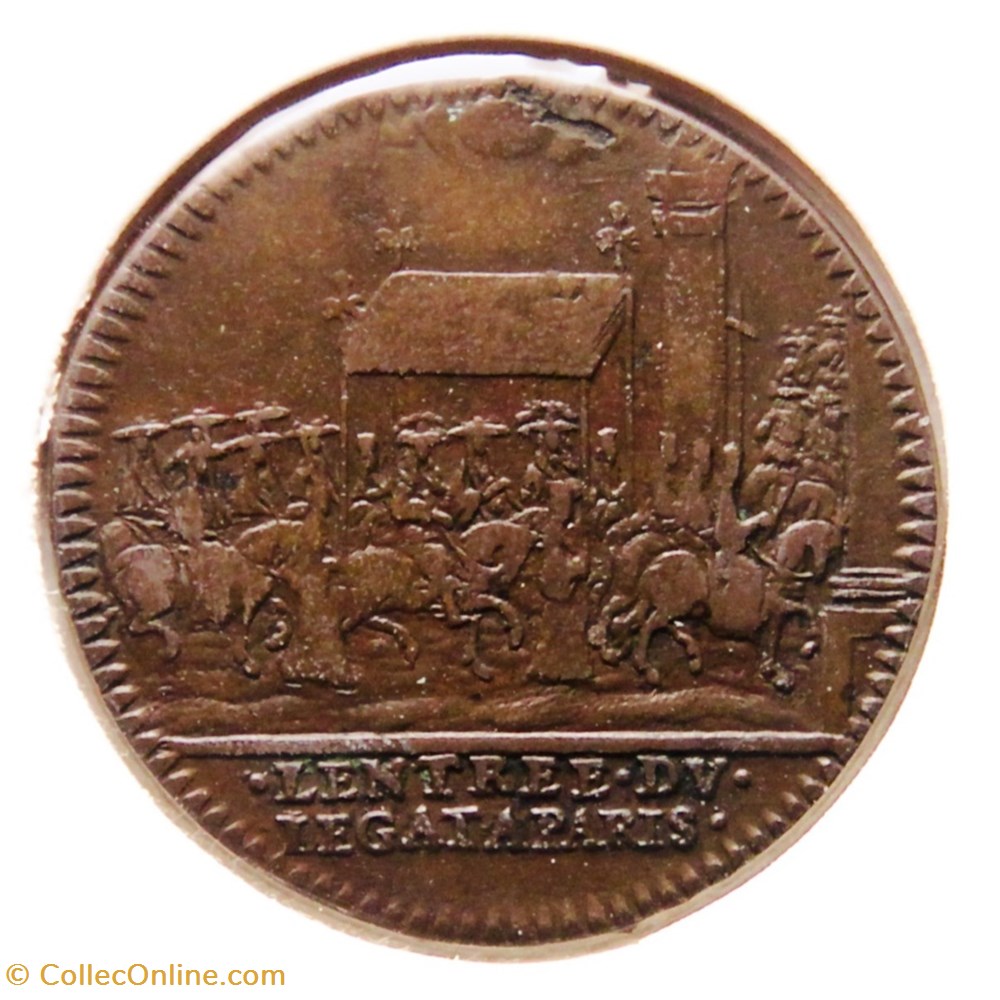 Louis XIV, Entrée du légat à Paris. (n.d.) Cuivre. monnaies paranumismatique jetons poids louis xiv entree du legat a paris n d cuivre