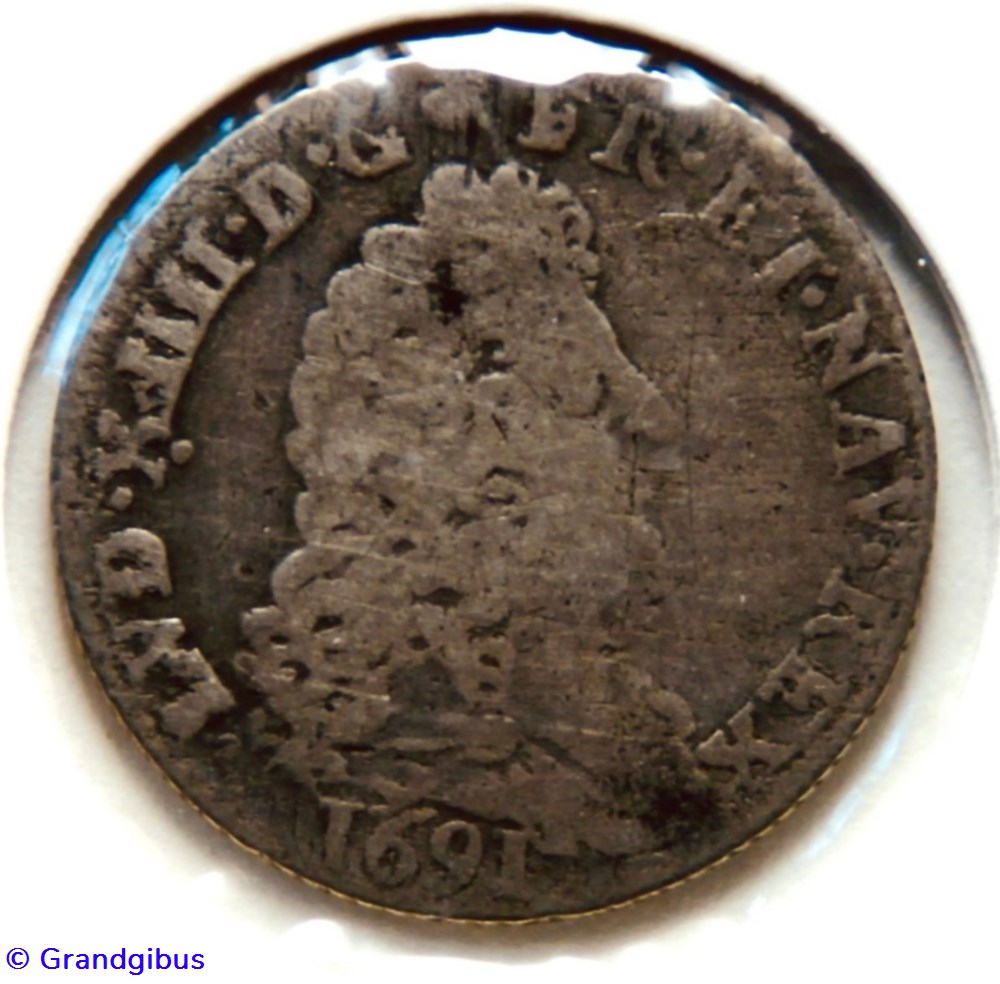 monnaies europe medievale france royales douzieme ecu aux 8l 1691l