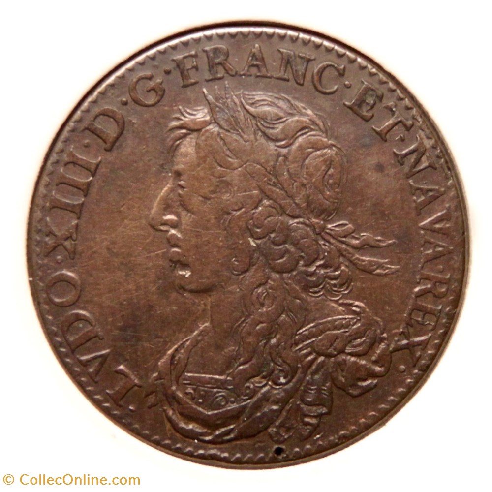 Louis XIII. 1639 Cuivre. monnaies paranumismatique jetons poids louis xiii 1639 cuivre