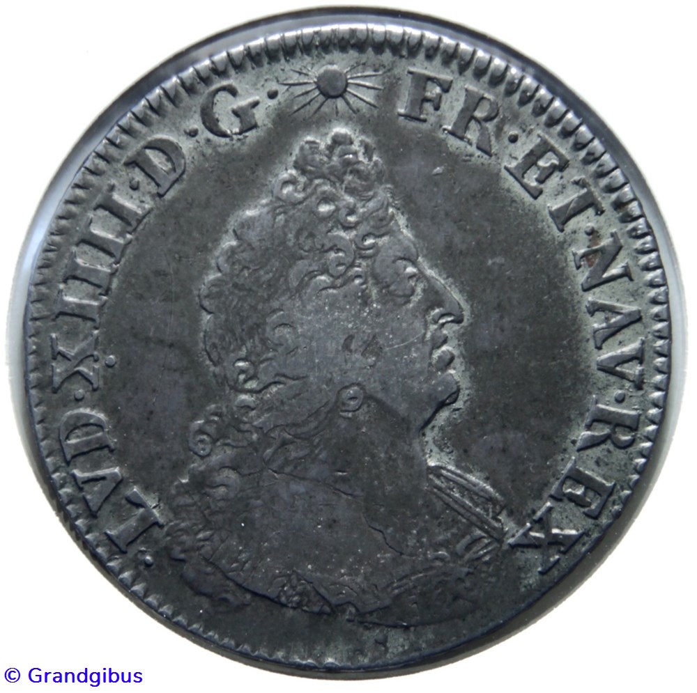 Demi-écu de Flandre aux insignes 1701W monnaies europe medievale france royales demi ecu de flandre aux insignes 1701w