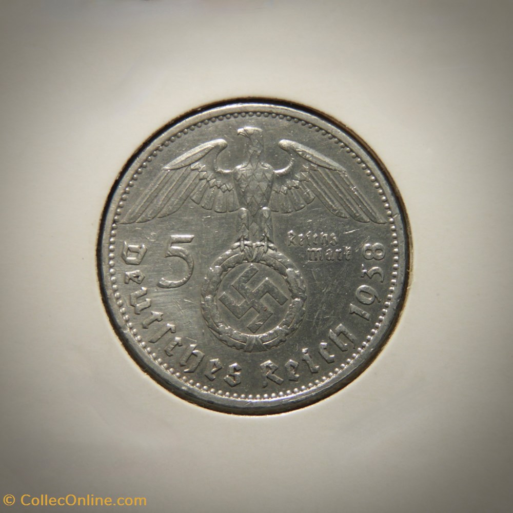 5 Reichsmark 1938 A monnaies monde allemagne 5 reichsmark 1938 a