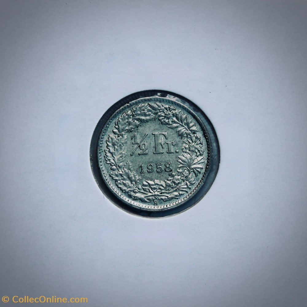 1/2 Franc 1958 B monnaies monde suisse 1 2 franc 1958 b