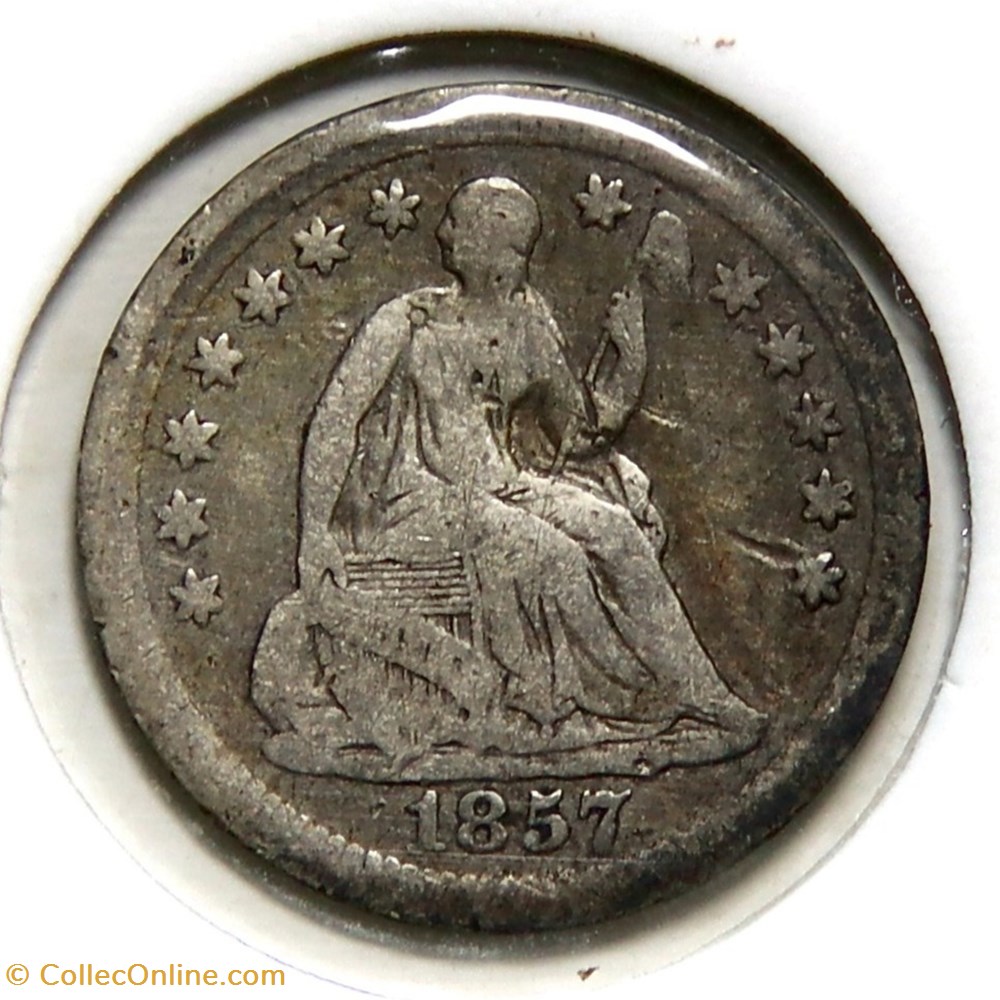 Half Dime - Seated Liberty, 1857 monnaies monde etats unis half dime seated liberty 1857