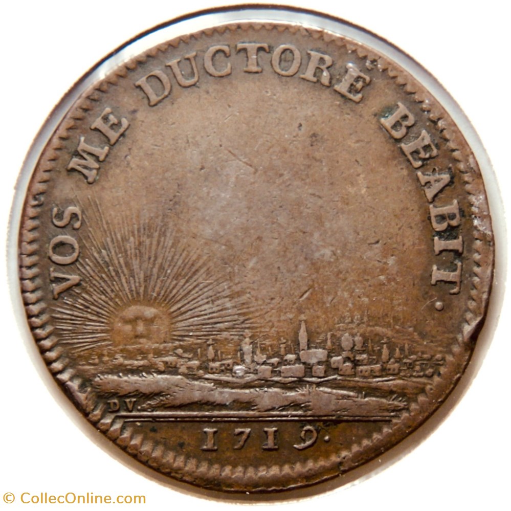 monnaies paranumismatique jetons poids etats de bourgogne confirmation des libertes de la province 1719 cuivre