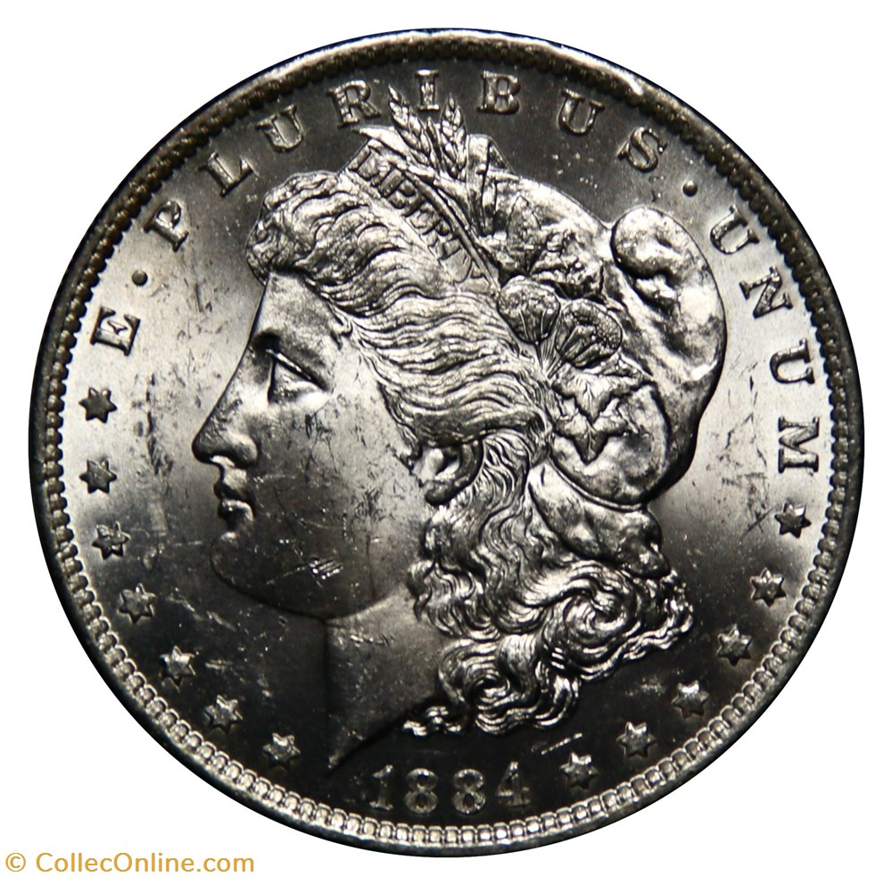 1 Dollar - Morgan, 1884 O monnaies monde etats unis 1 dollar morgan 1884 o